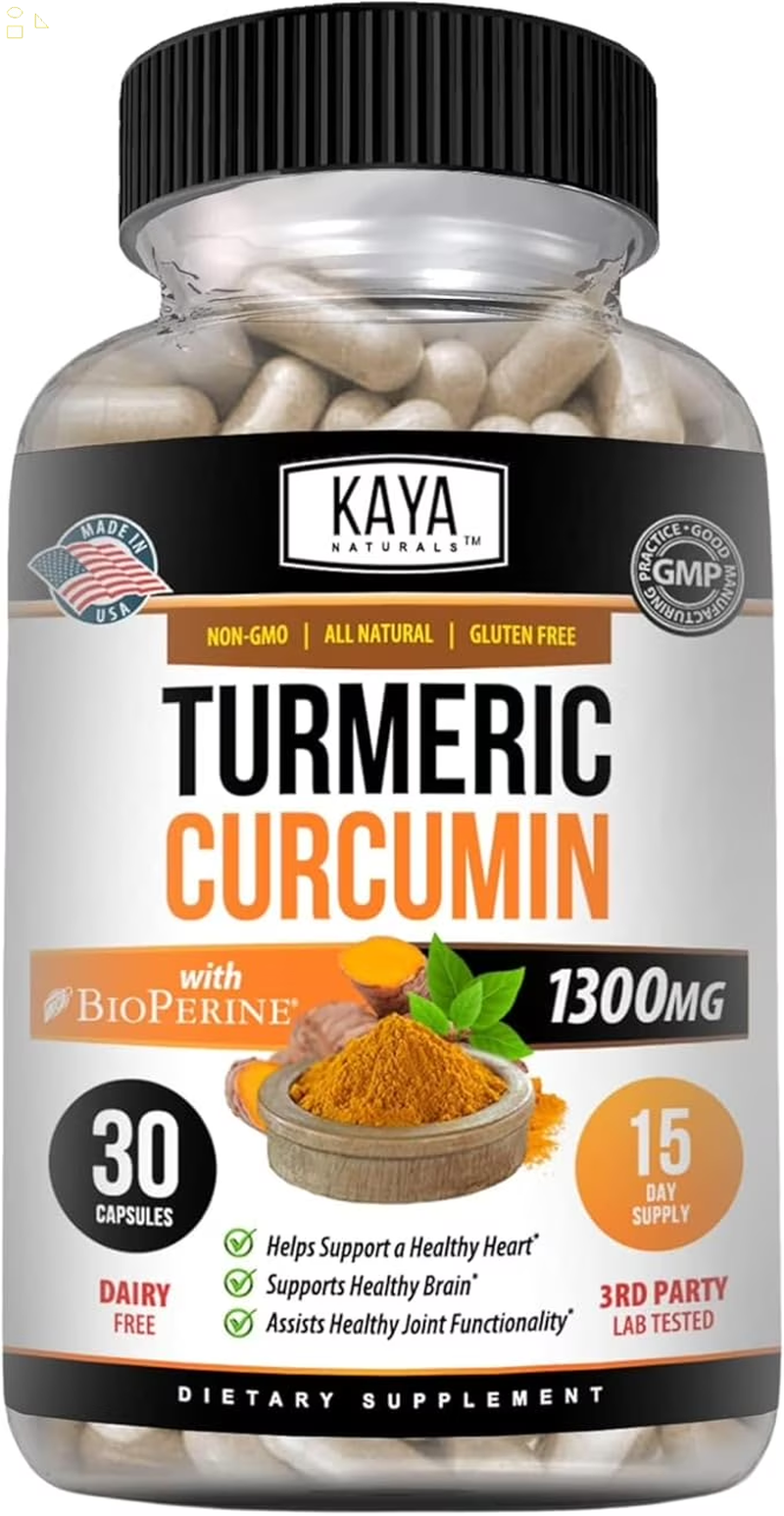 Naturals Turmeric Nature Made Bioperine, Joint Support with 95% Standardized Curcuminoids | Curcumin Nature Made - 1300Mg Turmeric Capsules | Turmeric Curcumin - 30 Capsules
