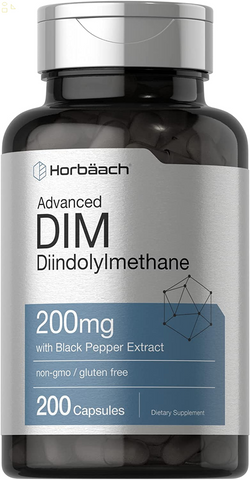 DIM Supplement 200Mg | Advanced Diindolylmethane | with Black Pepper Extract | 200 Capsules | Non-Gmo, Gluten Free | by