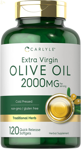 Olive Oil Supplement 2000Mg | 120 Softgels | Cold Pressed Extra Virgin Olive Oil | Non-Gmo, Gluten Free | by