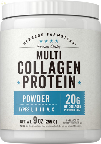 Multi Collagen Protein Powder | 9Oz | Unflavored | Types I, II, III, V, X | 20G of Collagen per Daily Dose | Non-Gmo, Gluten Free | by Farmstead