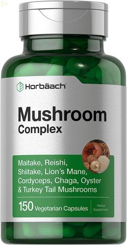 Mushroom Complex Capsules | 150 Count | Non-Gmo & Gluten Free Supplement | Reishi, Chaga, Lions Mane, Cordyceps, Maitake, Shiitake, Oyster and Turkey Tail Mushrooms | by