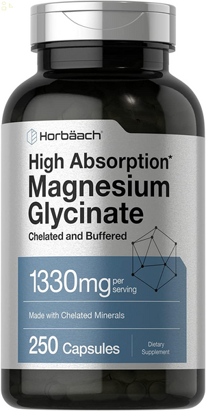 Buffered Magnesium Glycinate | 1330Mg | 250 Capsules | with Chelated Minerals | Non-Gmo, Gluten Free | by