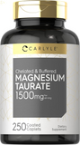 Magnesium Taurate 1500Mg | 250 Caplets | Chelated and Buffered | Vegetarian, Non-Gmo, Gluten Free Supplement 