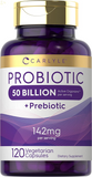 Probiotics with Prebiotics | 120 Capsules | 50 Billion Active Organisms | Non-Gmo & Gluten Free Supplement
