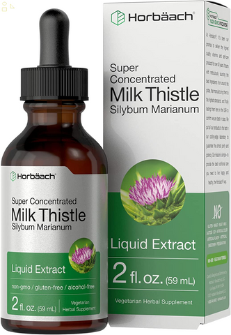 Milk Thistle Extract Liquid | 2 Fl Oz | Alcohol Free | Vegetarian, Non-Gmo & Gluten Free Supplement | by