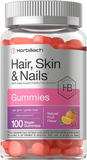 Hair Skin and Nails Gummies | 100 Count | with Biotin | Fruit Flavored Vitamins | Non-Gmo, Gluten Free | by