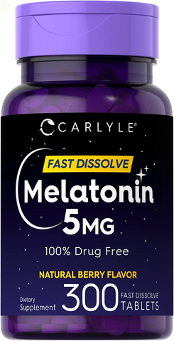 Melatonin 5 Mg Fast Dissolve 300 Tablets | Natural Berry Flavor | Vegetarian, Non-Gmo Supplement