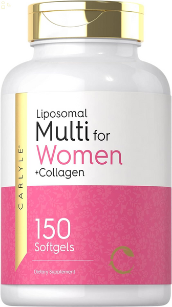 Multivitamin for Women | 150 Softgels | Liposomal Vitamin with Iron | Hydrolyzed Collagen & Biotin | Non-Gmo, Gluten Free Supplement