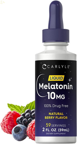 Melatonin 10Mg | 2 Fl Oz Liquid Drops | Natural Berry Flavor | for Adults | Non-Gmo, Vegetarian Supplement