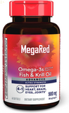 MegaRed Advanced 4in1 900Mg Fish Oil + Krill Oil Omega 3 Supplement with EPA & DHA, Supports Heart, Brain, Joint and Eye Health, 40 Softgels