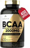 BCAA Amino Acids Capsules | 2000Mg | 400 BCAA Capsules | Non-Gmo, Gluten Free Branch Chain Amino Acids Supplements