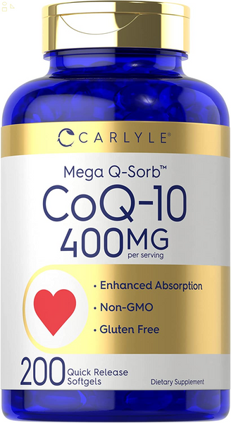 Coq10 400Mg | 200 Count | Non-Gmo and Gluten Free Supplement | High Absorption