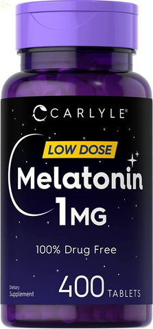 Melatonin 1 Mg | 400 Low Dose Tablets | Drug Free Aid | Vegetarian, Non-Gmo, Gluten Free