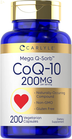 Coq10 200Mg | 200 Capsules | Mega Q-Sorb Coenzyme Q-10 | Vegetarian, Non-Gmo, Gluten Free