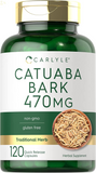 Catuaba Bark Capsules 470Mg | 120 Pills | for Men and Women | Non GMO and Gluten Free | by