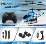 RC Helicopters Automatic Altitude Hold - Remote Control Helicopter Toys: One Key Take-Off/Landing, , LED Light & 3.5 Channel Gyro Stabilizer, Flying Toys - Gift for Boys/Girls Kids Adults, Blue