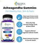 Ashwagandha Gummies Anti-Axiety, De-Stress Vitamin Supplement, Compare to Goli