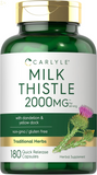 Milk Thistle 2000Mg | 180 Capsules | with Dandelion & Yellow Dock | Non-Gmo, Gluten Free