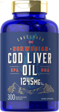 Cod Liver Oil Softgels | 1245Mg | 300 Count | Norwegian | Non GMO, Gluten Free