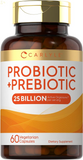 Prebiotic & Probiotic | 25 Billion CFU | 60 Capsules | for Women & Men | Powder Pills | Vegetarian, Non-Gmo & Gluten Free Supplement