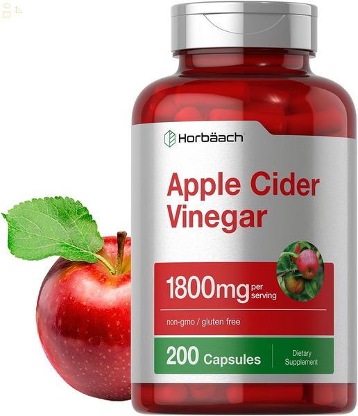 Apple Cider Vinegar Capsules | 1800Mg | 200 Pills | Non-Gmo, Gluten Free Supplement