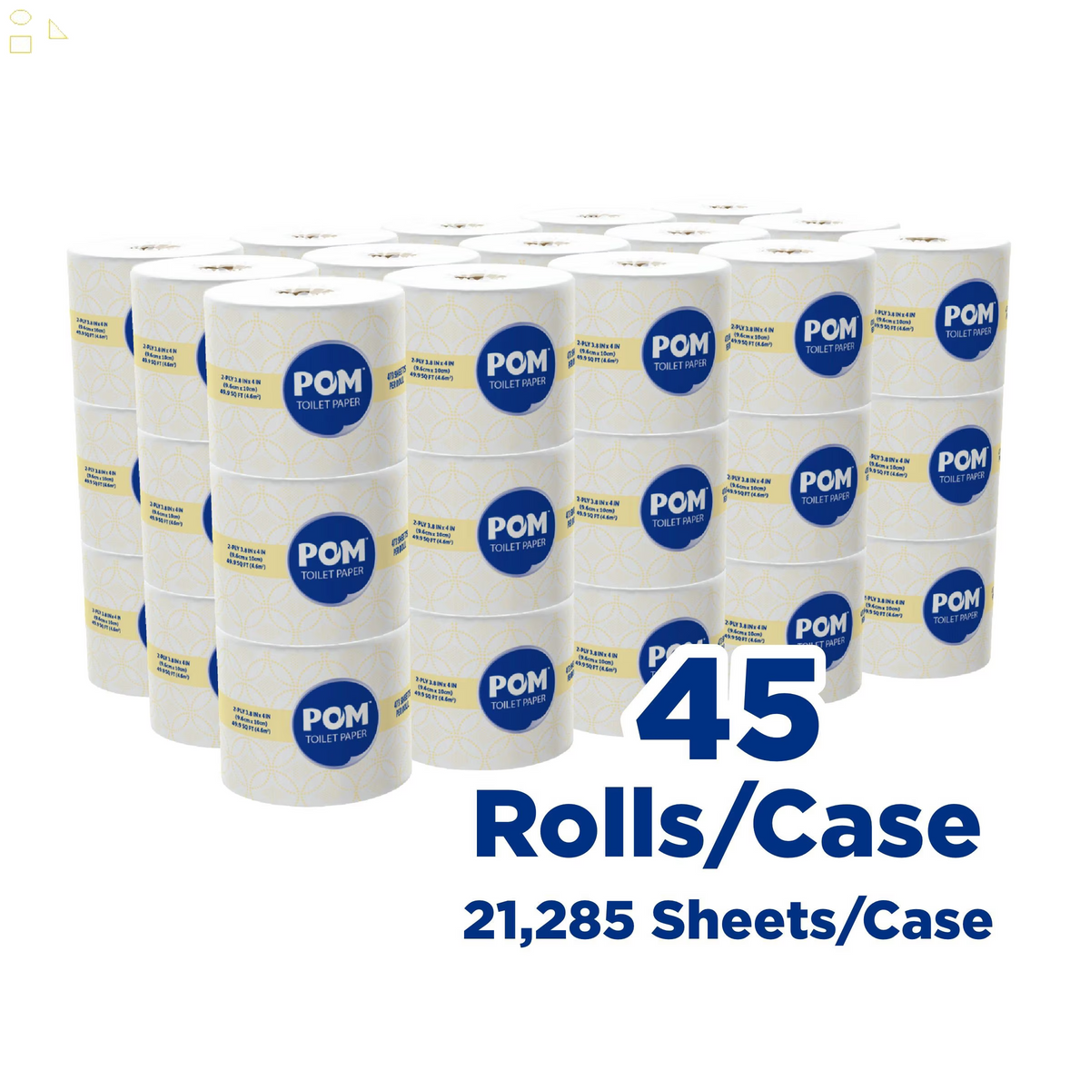 POM 2-Ply Toilet Paper 45 Rolls, 473 Sheets/Roll