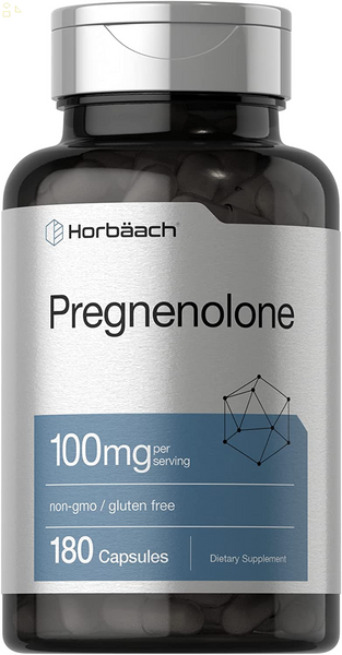 Pregnenolone 100Mg | 180 Capsules | Hormone Support Supplement | Non-Gmo and Gluten Free | by