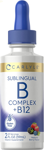 Sublingual Vitamin B Complex | with B12 | 2 Fluid Ounces | Natural Berry Flavor | Vegetarian, Non-Gmo, and Gluten Free Supplement