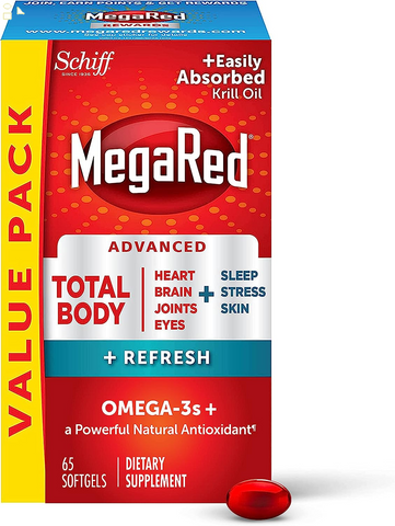 MegaRed Advanced Total Body + Refresh Omega-3 Blend Softgels,(65 count)