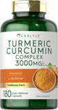 Turmeric Curcumin with Black Pepper | 3000Mg 180 Capsules | Curcuminoids and Bioperine Supplement | Non-Gmo, Gluten Free