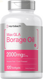 Borage Oil Capsules 2000 Mg | 120 Softgels | 320Mg of GLA | Cold Pressed Seed Oil Supplement | by