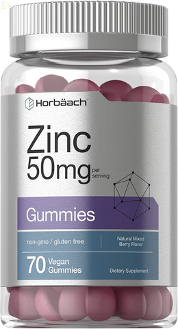 Zinc 50Mg Gummies | 70 Count | Natural Mixed Berry Flavor | Vegan, Non-Gmo and Gluten Free Formula | Zinc Citrate Dietary Supplement | by