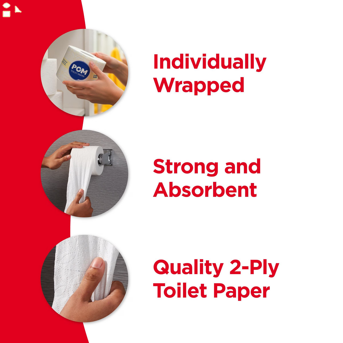 POM 2-Ply Toilet Paper 45 Rolls, 473 Sheets/Roll