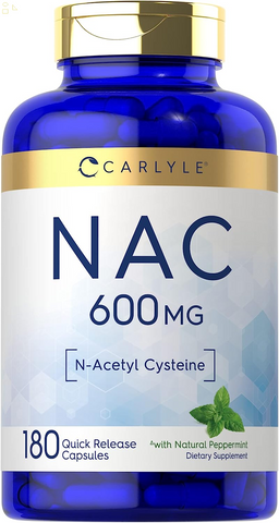 NAC N-Acetyl Cysteine 600Mg | 180 Capsules | with Peppermint | Free Form Supplement | Non-Gmo, Gluten Free