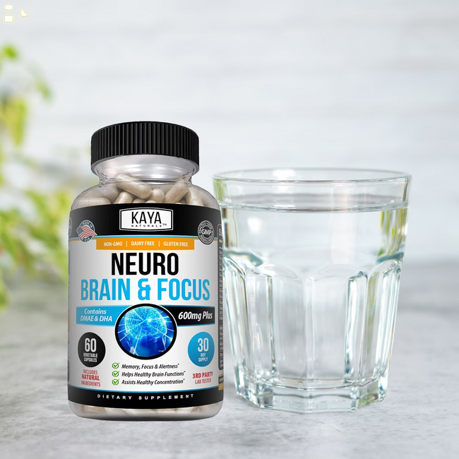 Naturals - Neuro Brain for Memory & Focus - Nootropic Energy Capsule - Nootropic Brain Support Supplement - Focus & Concentration & Learning Accuracy - Cognitive Function - 60 Count