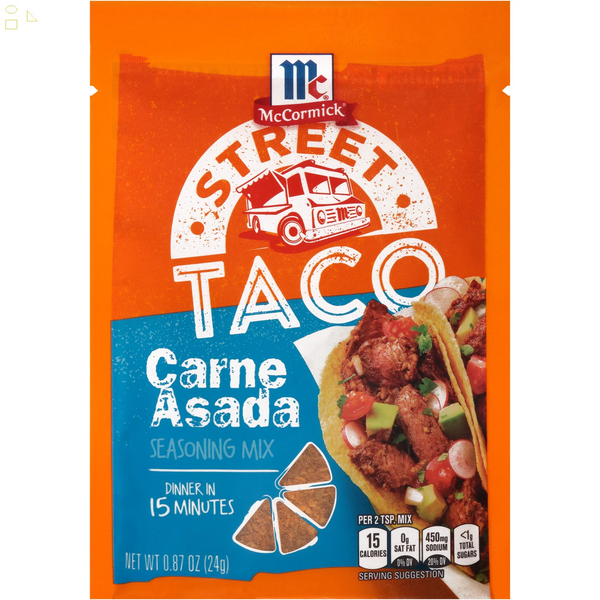 Mccormick Street Taco Carne Asada Seasoning Mix, 0.87 Oz Envelope