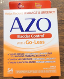 AZO Bladder Control with Go-Less Helps Reduce Leakage & Urgency 54 Capsules NEW