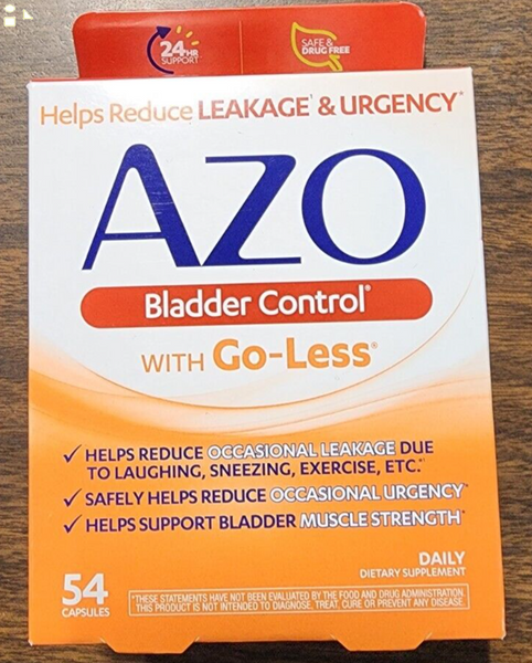 AZO Bladder Control with Go-Less Helps Reduce Leakage & Urgency 54 Capsules NEW
