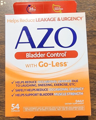 AZO Bladder Control with Go-Less Helps Reduce Leakage & Urgency 54 Capsules NEW