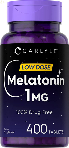 Melatonin 1 Mg | 400 Low Dose Tablets | Drug Free Aid | Vegetarian, Non-Gmo, Gluten Free