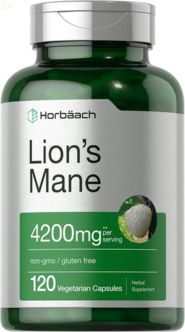 Lions Mane Mushroom Extract | 4200Mg | 120 Capsules | Vegetarian, Non-Gmo, Gluten Free Supplement | by Horbaach