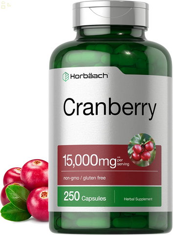Cranberry + Vitamin C | 15,000Mg | 250 Capsules | Non-Gmo and Gluten Free Cranberry Pills Supplement from Concentrate Extract | by