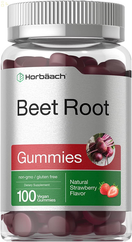 Beet Root Gummies | 6000Mg | 100 Count | Vegan, Non-Gmo, and Gluten Free Formula | Natural Strawberry Flavor | by