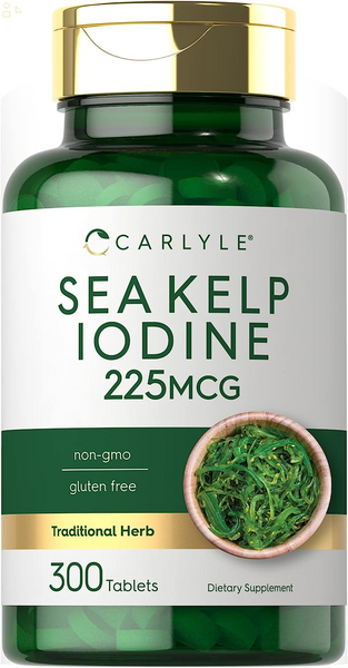 Sea Kelp Iodine | 225Mcg | 300 Tablets | Non-Gmo, Gluten Free | Traditional Herb Supplement | by