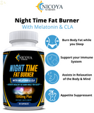 Night Time Fat Burner, Weight Loss Capsules with Melatonin & CLA