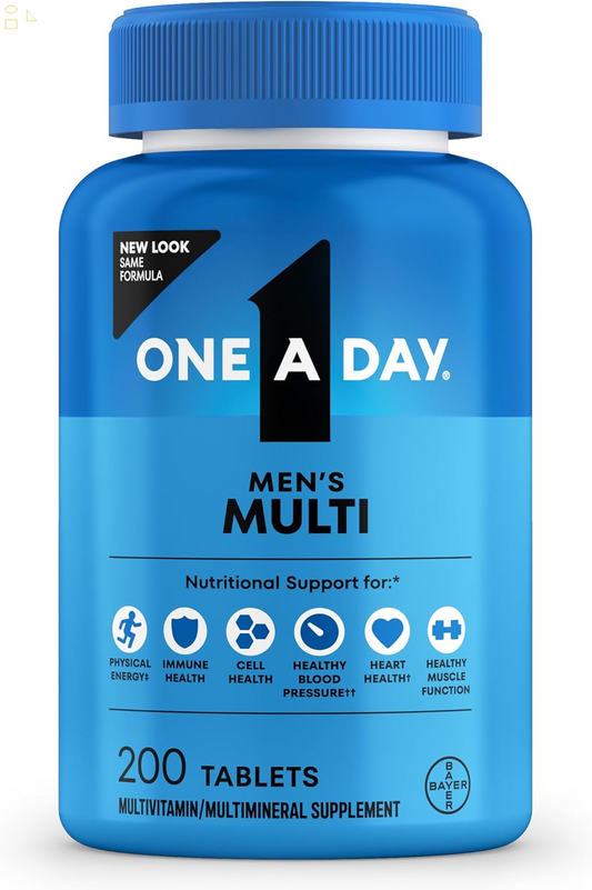 One a Day Multivitamin for Men - Daily Mens Multivitamins with Vitamin D, Zinc, Folic Acid, and B Vitamins, Physical Energy Support, 200 Count