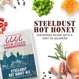 Four Sixes Steeldust Hot Honey Mix, Texas Style with a Hint of Jalapeno, 1.25 Oz Packet