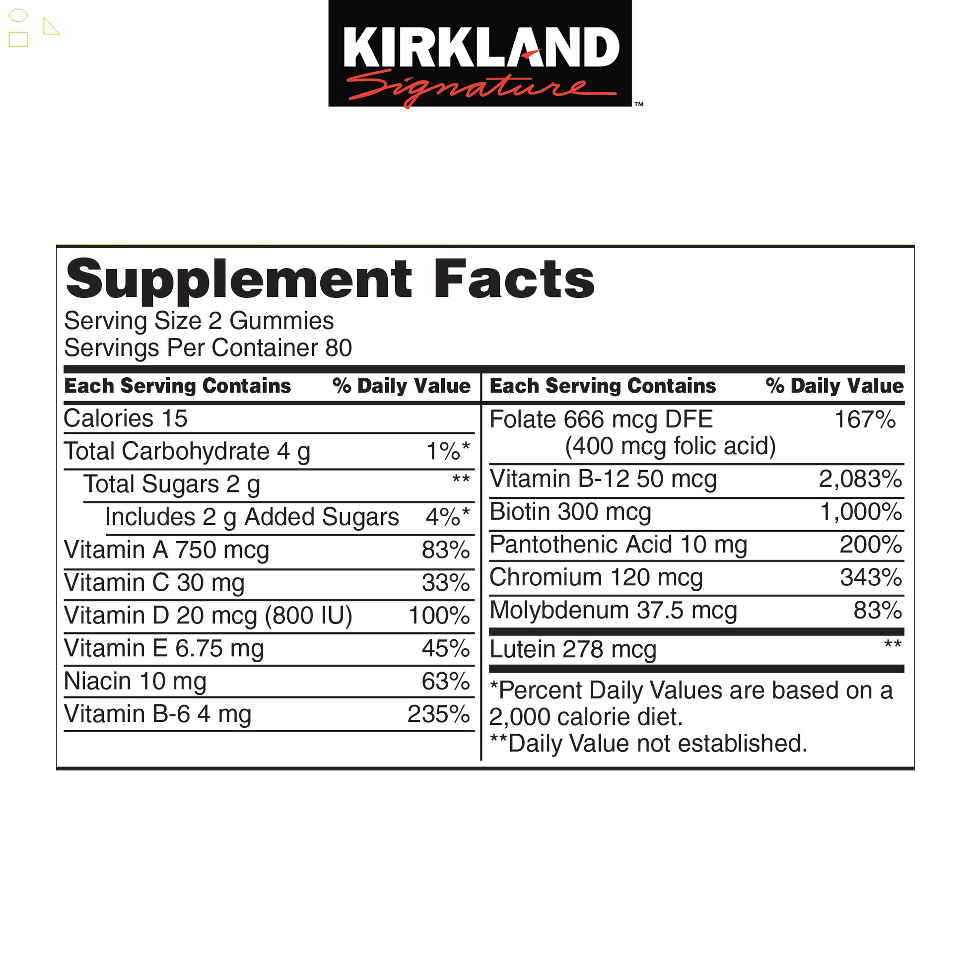 Kirkland Signature Adult Multivitamin, 320 Gummies