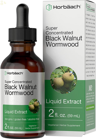 Black Walnut Wormwood Liquid Extract | 2 Oz | Alcohol Free Tincture | Vegetarian, Non-Gmo & Gluten Free