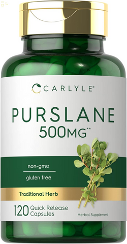 Purslane Capsules 500Mg | 120 Count | 4:1 Extract Supplement | Portulaca Oleracea | Traditional Herb | Non-Gmo, Gluten Free